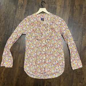 J Crew Floral Button Down Blouse, XS